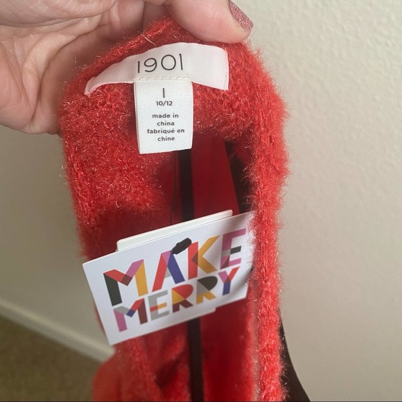 1901 - Kids' Twist Back Sweater In Red Bittersweet Size 10/12 L - Picture 5 of 5